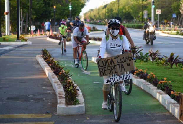 Ciclista ciclovia protesta 1