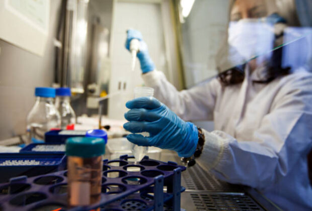 Young doctor researches in la