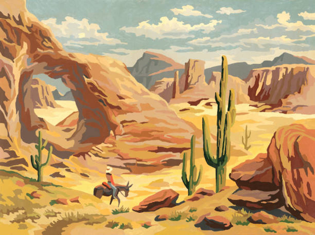 Desert Landscape With Cowboy